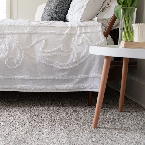 Bedroom with gray carpet from Novakoski Floor Covering in Anderson, IN